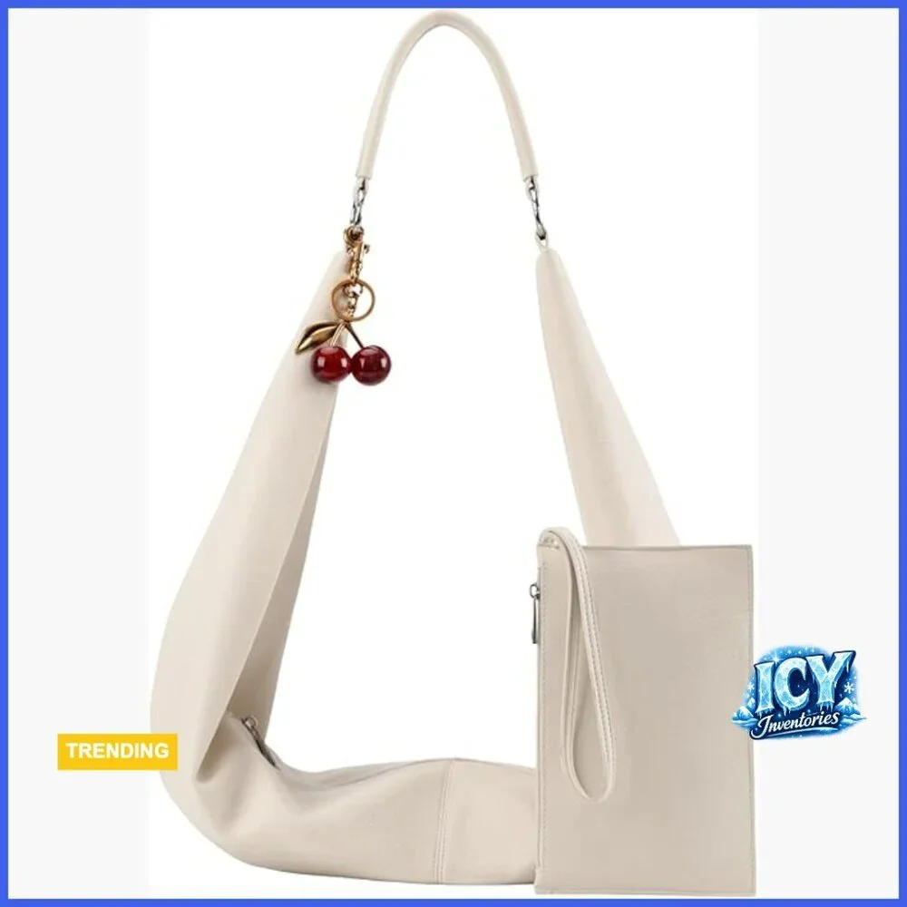 Soft Vegan Leather Hobo Bag Shoulder Purse Top Handle Handbag
